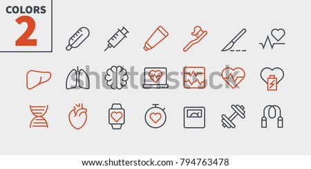 Health UI Pixel Perfect Well-crafted Vector Thin Line Icons 48x48 Ready for 24x24 Grid for Web Graphics and Apps with Editable Stroke. Simple Minimal Pictogram Part 2-3