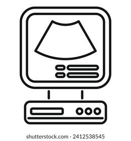 Health ultrasonic icon outline vector. Sonograph device. Clinic computer