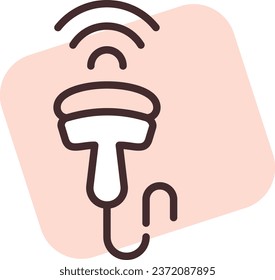 Health ultrasound, illustration or icon, vector on white background.
