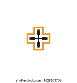 Health USB tech logo template vector design