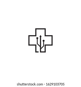 Health USB tech logo template vector design