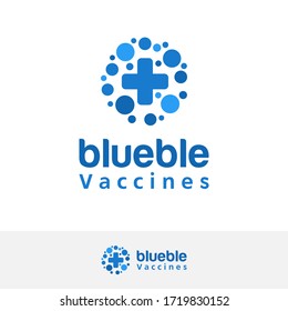 Health Vaccine institute laboratory logo design vector