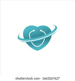 health vector design logo concept of a stethoscope concept