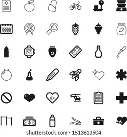 health vector icon set such as: insignia, business, droplet, tube, finger, epilators, wheel, internet, hygiene, seek, loupe, communication, cook, weightloss, olive, target, heat, grape, app, magnify