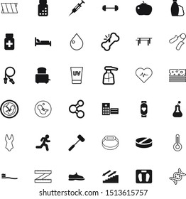 health vector icon set such as: emergency, antibacterial, foam, jump, natural, flask, bone, drawing, application, shampoo, hands, cardiac, suit, rate, neurology, room, treatment, climbing, lab