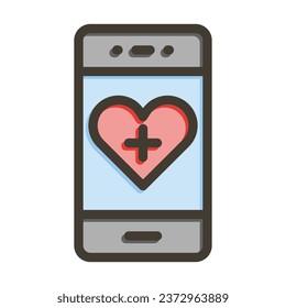 Health Vector Thick Line Filled Colors Icon For Personal And Commercial Use.
