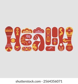 Health Vector Typography about Lunar New Year 