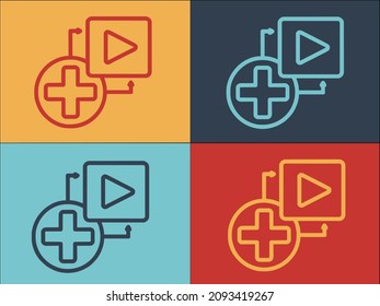Health Video Logo Template, Simple Flat Icon of video,internet,health