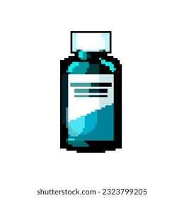 health vitamin bottle game pixel art retro vector. bit health vitamin bottle. old vintage illustration