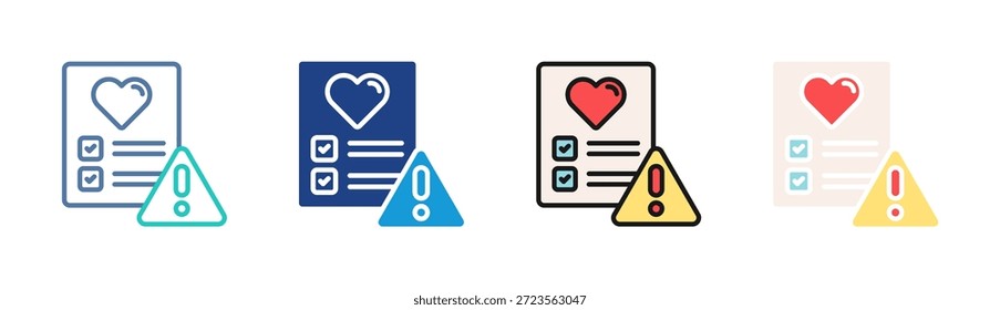 Health Warning icon set multiple style collection