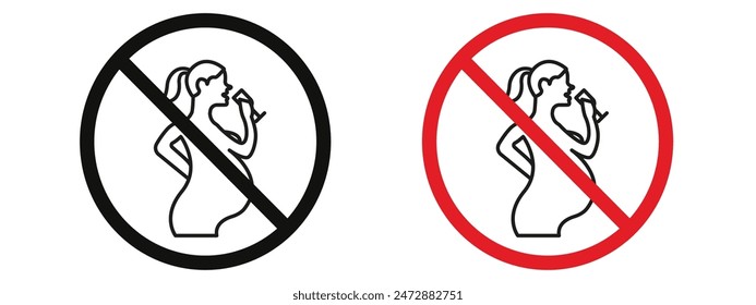 Health Warning No Alcohol During Pregnancy Sign for Public Safety