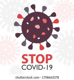 Health warning sign to stop the spread of Covid-19 virus.