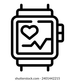 Health watch logger icon outline vector. Smart healthcare band. Monitoring footstep distance