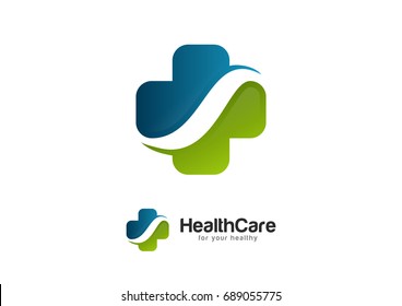 Health Wealth Care Logo Template Vector Pulse Cross