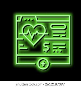 health web site subscription neon light sign vector. health web site subscription illustration