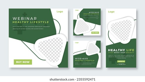 Health Webinars Social Media Post for Online Marketing Promotion Banner, Story and Web Internet Ads Flyer