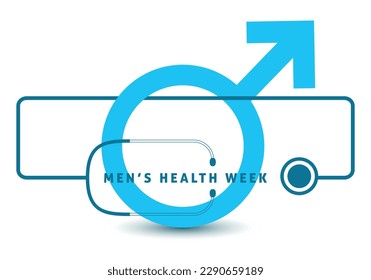 Men’s Health Week. Blue Men's sign. Men's health week card or background