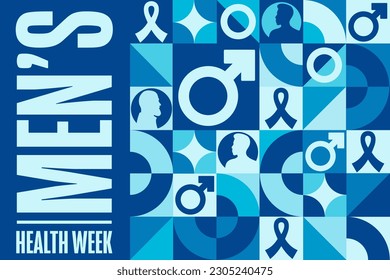 Men’s Health Week. Holiday concept. Template for background, banner, card, poster with text inscription. Vector EPS10 illustration