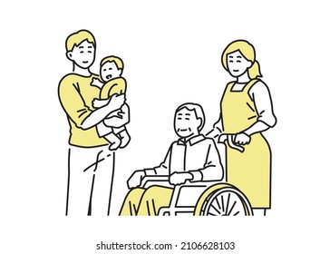 Health and welfare for everyone Illustrations of various ages