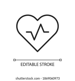 Health and wellness app pixel perfect linear icon. Fitness information under control. Thin line customizable illustration. Contour symbol. Vector isolated outline drawing. Editable stroke