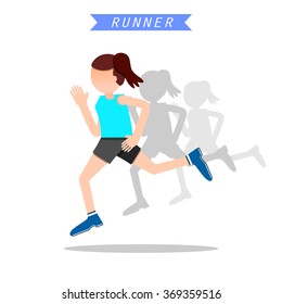 health and wellness, exercise, running, woman healthy life style infographics vector illustration