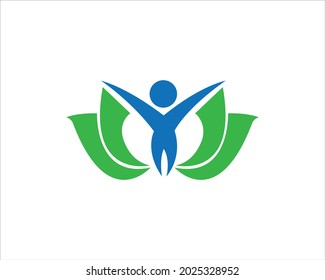Health and wellness logo design template vector.