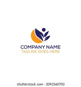 Health wellness people care logo design