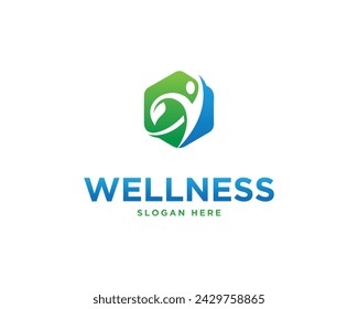 Gesundheit und Wellness Menschen Logo Design Moderne Vektor-Vorlage.