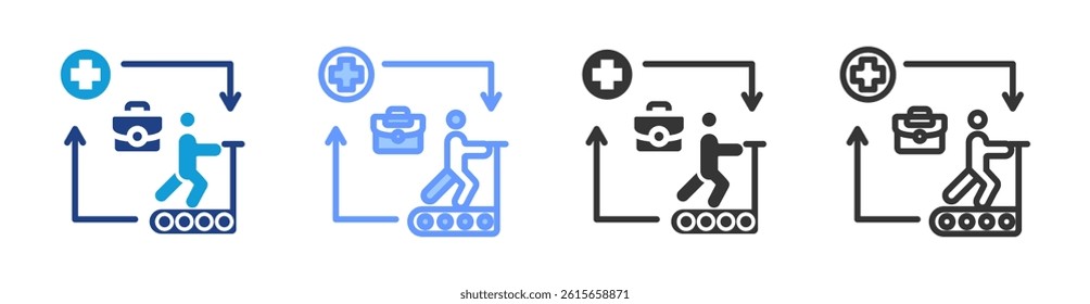 Health And Wellness Programs icon set multiple style collection
