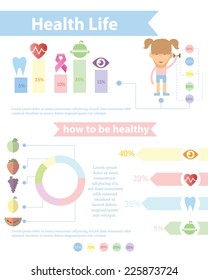 Health and Wellness Template Design Fruit for Healthy Infographic, concept vector illustration 