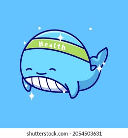 health whale vector illustration of a cartoon icon.
