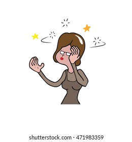 Health Woman Dizzy Cartoon Drawing