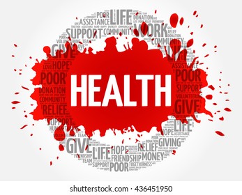 HEALTH word cloud collage, concept background