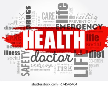 HEALTH word cloud collage, concept background