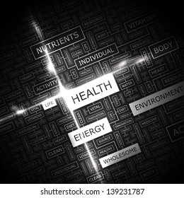 HEALTH. Word cloud concept illustration.