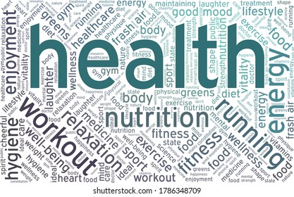 Health Word Cloud Isolated On White Stock Vector (Royalty Free ...