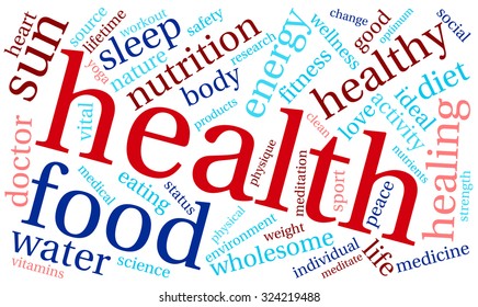 Health Word Cloud On White Background Stock Vector (Royalty Free ...