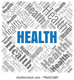 Health Word Cloud Square Vector Collage Stock Vector (Royalty Free ...