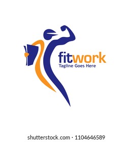 health for work and fitness logo concept