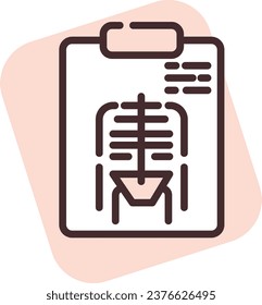 Health xray, illustration or icon, vector on white background.
