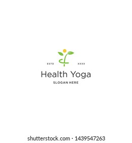 Health Yoga logo vector illustration