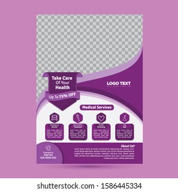 Healthcare a4 template design for Flyer design, presentation vector illustration.