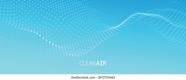 Healthcare Abstract Background. Flowing Light Dots with Depth of Field Effect. Fresh Air Concept.  Vector illustration.