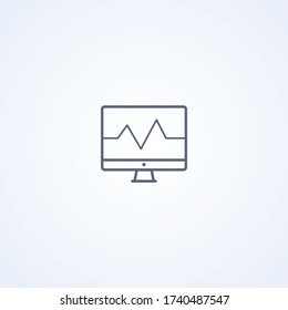 Healthcare analysis, vector best gray line icon on white background, EPS 10