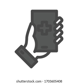 Healthcare app dark colored vector icon