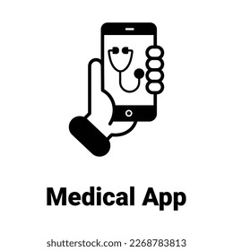 Aplicación de atención de la salud Icono del vector modificar fácilmente

