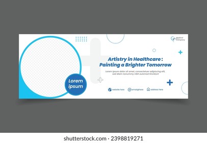 Healthcare banner for social media post template. Medical banner cover social media and website design template