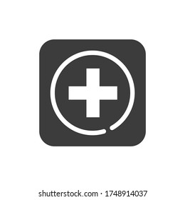 Health-care black glyph icon. Medical help. Pictogram for web page, mobile app, promo. UI UX GUI design element. Editable stroke.
