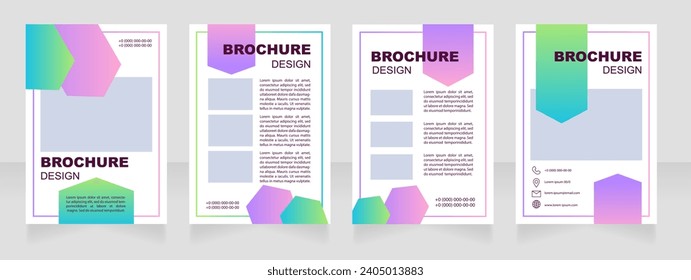 Healthcare blank brochure layout design. Vertical poster template set with empty copy space for text. Premade corporate reports collection. Editable flyer 4 pages