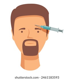 Healthcare botox injection face icon cartoon vector. Clinical shot. Dermal medicine